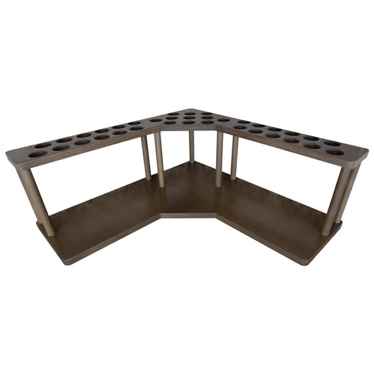 Walnut-Stained Corner Shelf - Barista Style w/ K-CUP Holes